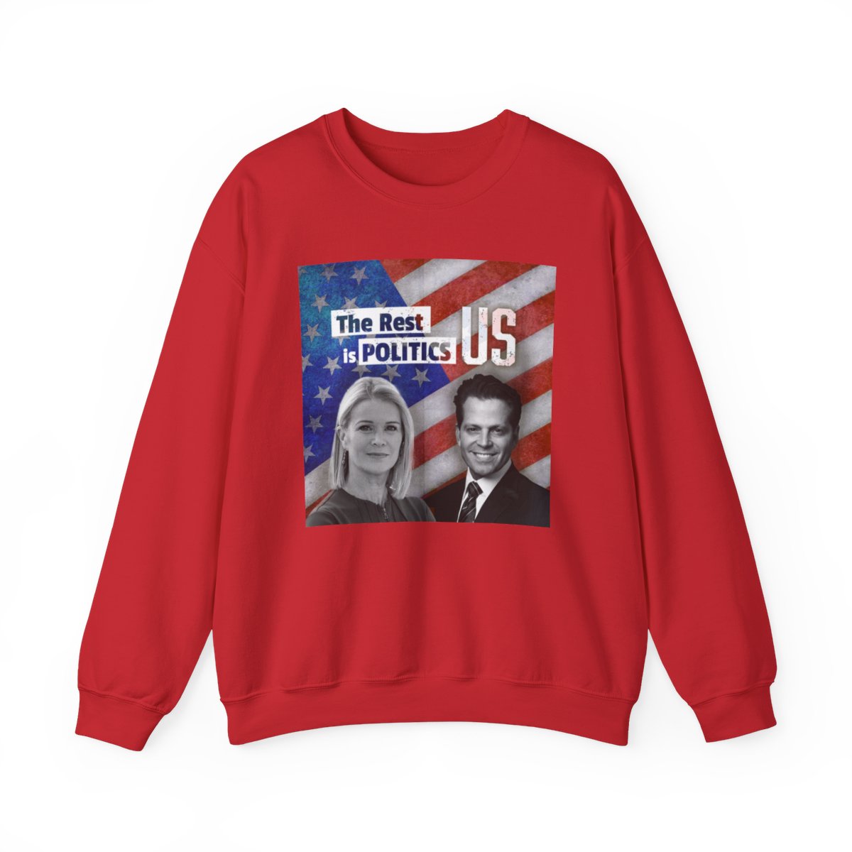 The Rest Is Politics US Sweatshirt | American Flag Political Podcast Merch | The Rest is Politics Podcast - alternate angle 2, merchandise