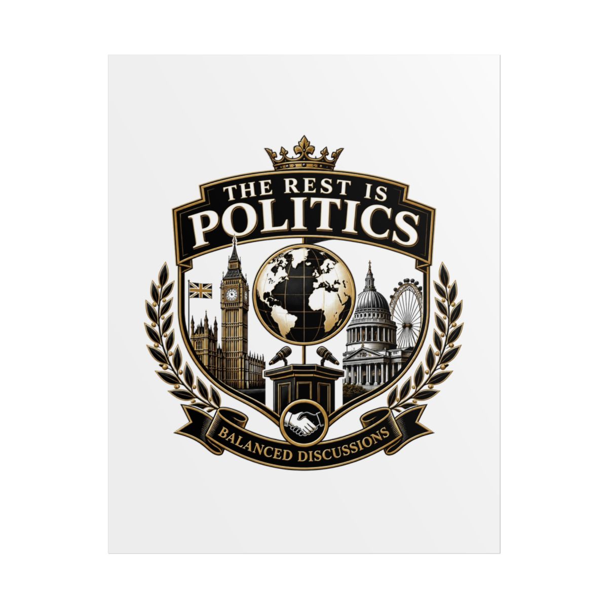 The Rest Is Politics "BALANCED DISCUSSIONS" Poster - alternate angle 1, merchandise
